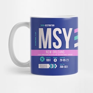 New Orleans (MSY) Airport Code Baggage Tag Mug